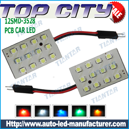 Topcity 12-SMD 3528 LED PCB Panel Lights, Dome Lights, Interior Panel Lights,Accent Lights - Car LED Interior Panel Lights